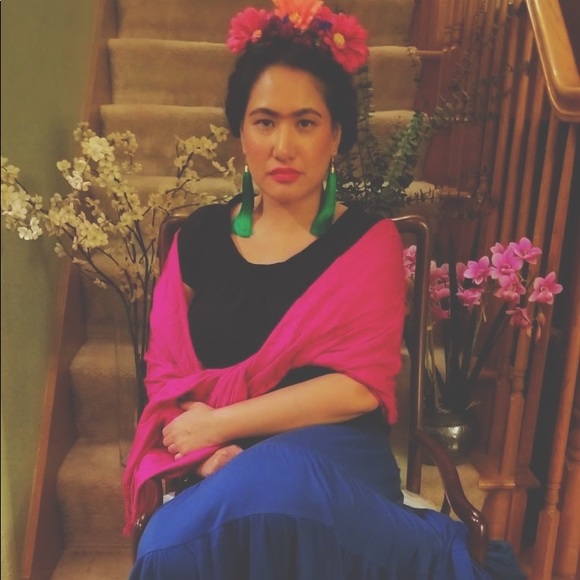 Blue Tassel Drop Earrings - Picture 5 of 7